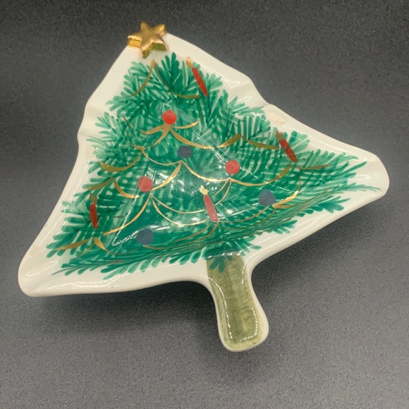 Vintage Christmas Tree Ceramic Ash Tray Made in Italy - Picture 1 of 4
